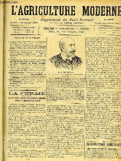 L'AGRICULTURE MODERNE N 160 - Georges Viret : Les Socits locales d'assurance mutuelle contre la mortalit du btail.