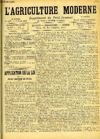 L'AGRICULTURE MODERNE N 275 - D. Zolla : Application de la loi sur la police sanitaire du btail.