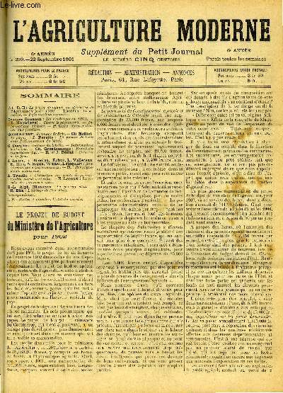 L'AGRICULTURE MODERNE N 299 - Ad. D.-H : Le projet de budget du Ministre de l'Agriculture pour 1902.