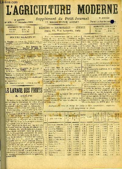 L'AGRICULTURE MODERNE N 309 - A. Truelle : Le lavage des fruits  cidre.