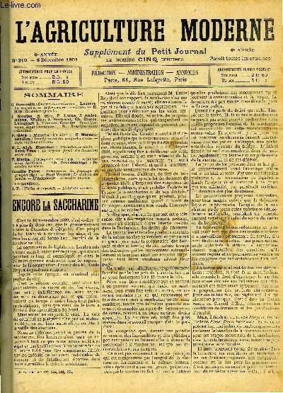 L'AGRICULTURE MODERNE N 310 - C. Grouzelle : Encore la saccharine.