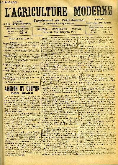 L'AGRICULTURE MODERNE N 313 - Raymond Roger : Amidon et gluten des bls.