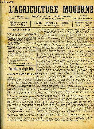 L'AGRICULTURE MODERNE N 406 - Dr Boiteux : Les prts en cheptel-btail par les ; caisses de crdit agricole.