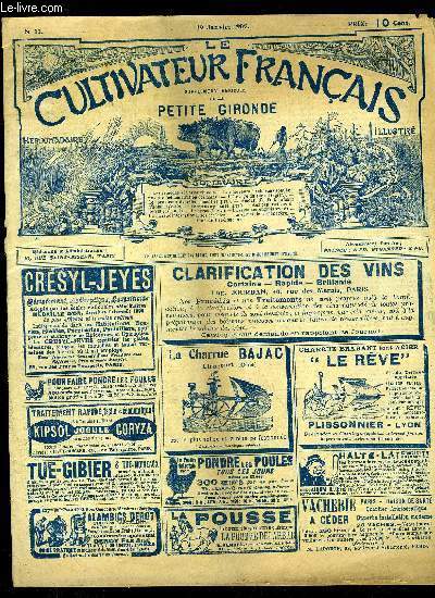 LE CULTIVATEUR FRANCAIS - Premire anne - N 13 - Les remdes  la crise viticole.
