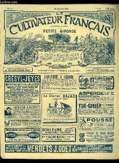 LE CULTIVATEUR FRANCAIS - Premire anne - N 14 - Les remdes  la crise viticole.