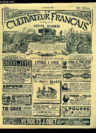 LE CULTIVATEUR FRANCAIS - Premire anne - N 18 - L'accaparement sur le march des engrais.