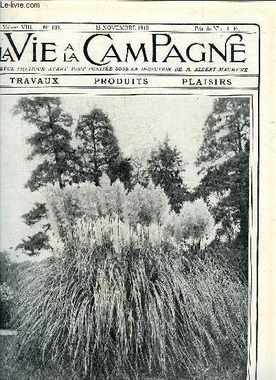 VIE A LA CAMPAGNE N 100 Mieux conduire l'levage de la race de salers - les broderies en buis - exemple de reboisement des terrains en pente - plantez des ognons a fleurs dans vos corbeilles - le chateau de la Bretesche etc.