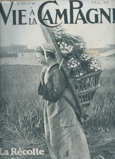 VIE A LA CAMPAGNE N 187 - Vol. XVI - 1er juil. 1914 - Couv. : la rcolte des oignons - Marcel Vacher - 15 jolies ides pour prsenter les fruits - L'levage des veaux  la prairie - Sachez choisir votre appareil photo - Les jardins pendant l't - Le pa