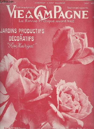 VIE A LA CAMPAGNE N 475 - Vol. XXXIX - Mai 1950 - Couv. : Rose 
