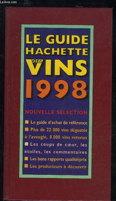 GUIDE HACHETTE DES VINS DE FRANCE 1998