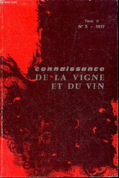 CONNAISSANCE DE LA VIGNE ET DU VIN N3 TOME 11 1977 - NAZEMILLE A. - Variation de la fertilit des bourgeons pendant le repos vgtatif chez le cpage Merlt (Vitis vinifera L.) CUINIER C