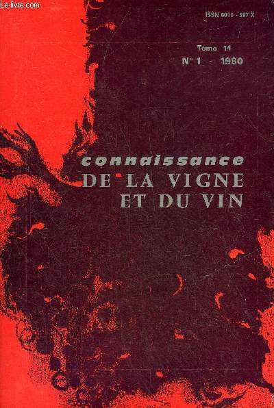 CONNAISSANCE DE LA VIGNE ET DU VIN N1 TOME 14 1980 - Aspects gopdologiques du vignoble de Chinon et problmes agroviticoles associs etc.