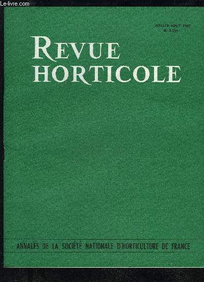 LA REVUE HORTICOLE 1963 N 2254 - Chronique HorticoleA la Socit Nationale d'Horticulture de France .Les Ptunias, varits et culture, par J.-P. MESTRE ..La culture de l'Asparagus dans les Alpes-Maritimes, par G. deRAVEL D'ESCLAPON .Deuximes Floralies