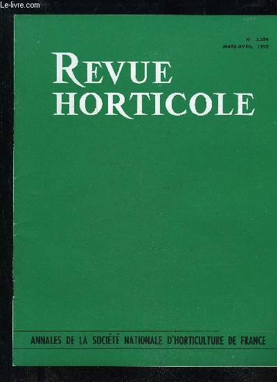 LA REVUE HORTICOLE 1970 N 2294 - Chronique horticoleA la Socit Nationale d'Horticulture de FranceLes jardins de Bourges, par F. ROLIN Sur quelques espces horticoles intressantes pour la Bretagne et le Cotentin, par M. KERGUELEN ..Les Gentianes - V :