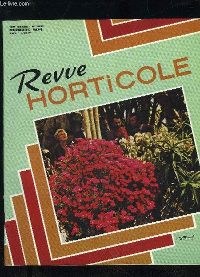 LA REVUE HORTICOLE 1974 N 2327 - 4 Courrier des lecteurs8 Chronique horticole10Lu dans la presse spcialise Agenda11La Revue Horticole, il y a cent ans 13 Hortimat 1974 (L. Daverat)ESPCES ET VARIETES15 Les msembryanthmes : leur cologie et leurs poss