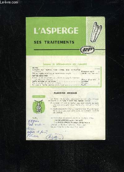 L'ASPERGE SES TRAITEMENTS