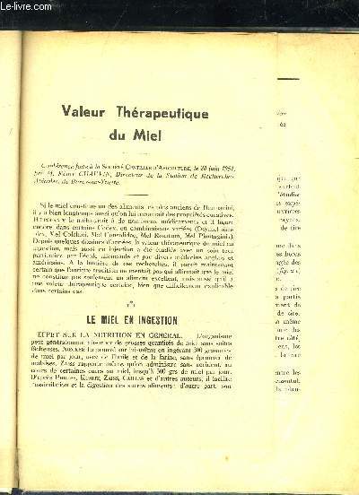 VALEUR THERAPEUTIQUE DU MIEL