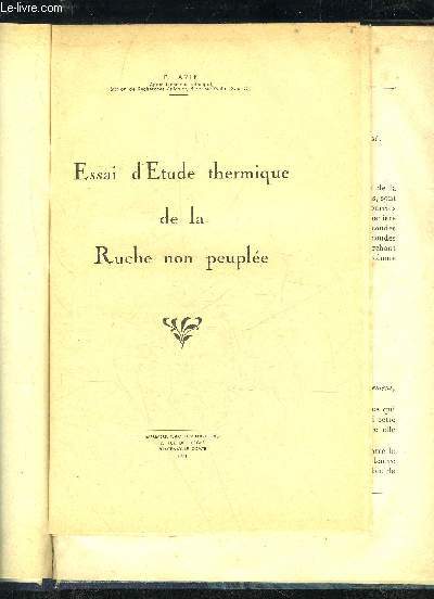 ESSAI D'ETUDE THERMIQUES DE LA RUCHE NON PEUPLEE