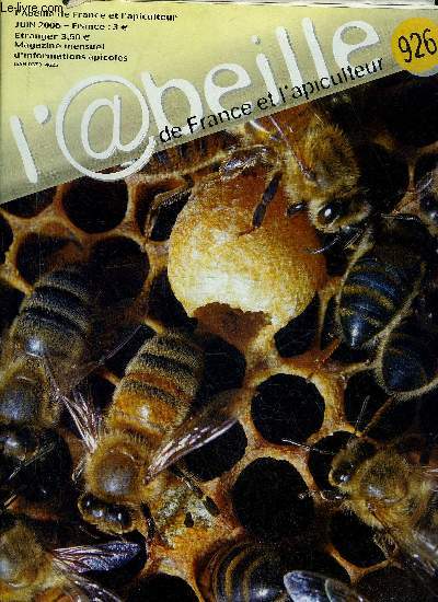 L'ABEILLE DE FRANCE ET L'APICULTEUR N926 JUIN 2006 - l'ail et le sucre en poudre contre varroa - les miels de Provence sous IGP - fleurs de juin pour le miel nouveau - les centaines de fleurs du centaure chiron - sambucus nigra - la rcolte du miel etc.