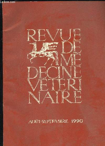 REVUE DE MEDECINE VETERINAIRE N8-9 - AOUT 1990