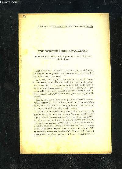 REVUE DE MEDECINE VETERINAIRE 1943 - ENDOCRINOLOGIE OVARIENNE