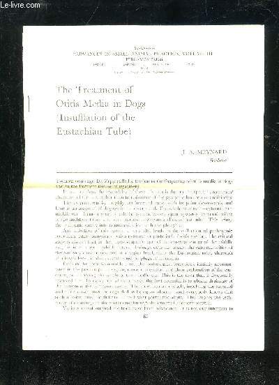 THE TREATMENT OF OTITIS MEDIA IN DOGS (INSUFFLATION OF THE EUSTACHIAN TUBE)
