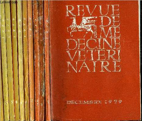 REVUE DE MEDECINE VETERINAIRE - LOT DE 12 NUMEROS DE L'ANNEE 1979 EN 11 VOLUMES - N1 AU N12 JANVIER A DECEMBRE 1979.