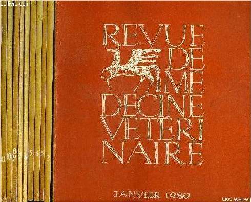 REVUE DE MEDECINE VETERINAIRE - LOT DE 12 NUMEROS DE L'ANNEE 1980 EN 11 VOLUMES - N1 AU N12 JANVIER A DECEMBRE 1980.