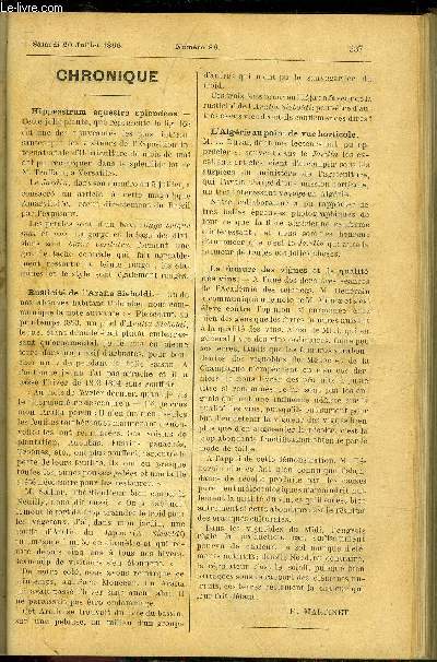 LE PETIT JARDIN ILLUSTRE N 89 - Chronique, H. Martinet ; Un jardin alpin a l'exposition internationale d'horticulture de paris, H. Martinet ; Le poirier, A. Gourlot ; De l'ornement florale des jardins, Maumen albert ; Le mimule tigr a grande fleur, Riv