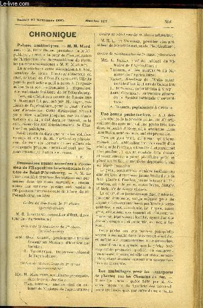 LE PETIT JARDIN ILLUSTRE N 107 - Chronique ; Les champignons, J. Guillemain ; Multiplication vgtale, Jules Rudolph ; Les Rhubarbes, J. Fossey ; Les loelia, L. Guillochon ; De la vigne du greffage, A. Gourlot ; Utilisation des os comme engrais, J. Grom