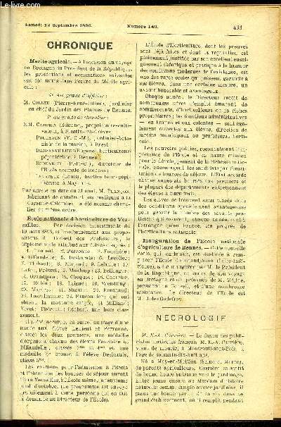 LE PETIT JARDIN ILLUSTRE N 149 - Chronique ; Les phylocactus, J. Sallier ; L'ortie, Alb. Larbaltrier ; Les violettes nouvelles, Louis Mntrot ; Rflecteur pour la chasse aux insectes nocturnes, Paul noel ; Les fraises suite, Ch. Baltet ; Culture du fra