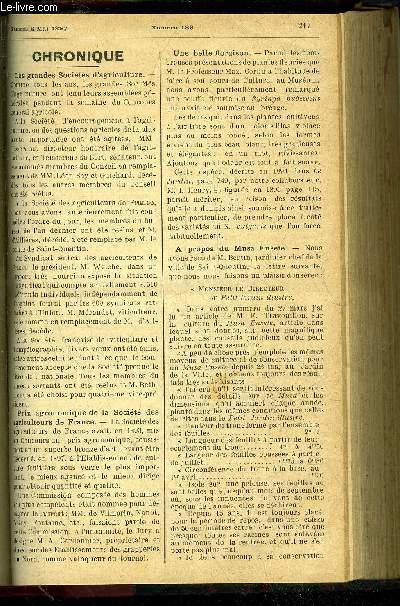 LE PETIT JARDIN ILLUSTRE N 183 - Chronique ; Une serre de phalaenopsis, Albert Maumen ; Salvia patens, AD. van den heede ; Le pincage des pois, Louis Mntrot ; Un bon moyen pour se dfaire des loches et des limaces dans les jardins, J. Wilm