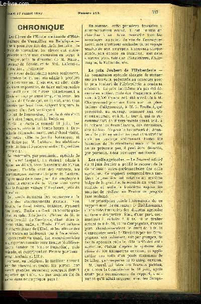 LE PETIT JARDIN ILLUSTRE N 193 - Chronique ; Quelques oprations de la taille d't, Pierre Passy ; Chronique florale, Albert Maumen ; Traitement de la maladie des tomates, M. Girard ; Les gaillardes, Albert Maumen ; Myrsiphyllum asparagoides, S. Motte