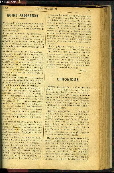 LE PETIT JARDIN ILLUSTRE N 208 - Chronique ; Culture des plantes bulbeuses en appartement, Albert Maumen ; L'araucaria excelsia en appartement, L. Duval ; Les dcorations florales d'appartement, Albert Maumen ; Les chrysanthmes, A. Gourlot ; Les corbe