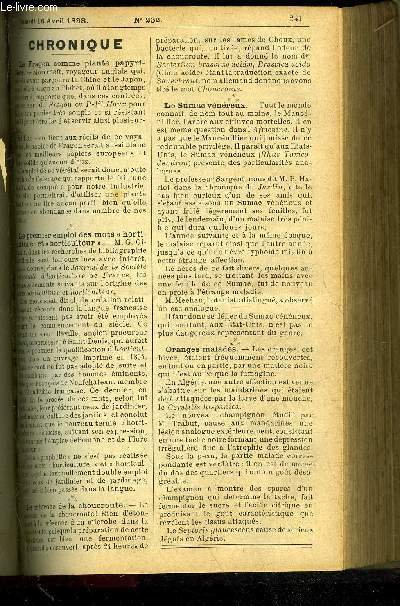 LE PETIT JARDIN ILLUSTRE N 232 - la culture des plantes sur les fenetres, par M. plLBERT MAUMEN ;,, La culture des Freesia en serre, par M. JuleslDOLPH ;Lafumure des arbres fruitiers, par M. E. Cour-La rulture des Potirons et des Courge