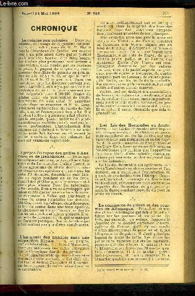 LE PETIT JARDIN ILLUSTRE N 236 - Les fleurs pour bouquets, par M. S. Mottet;La culture des Nepenthes, par M. Jules Rudolph ;La culture de la Scorsonre, parM. J. Pousst;La multiplication des Cannas florifres, par M. A. Billiard ;Les traoau de la quinz