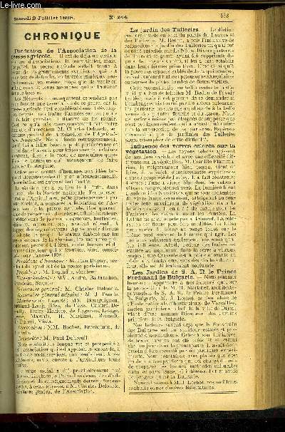 LE PETIT JARDIN ILLUSTRE N 244 - Les Calcolaires, par M. Jules Rudolph;La protection de Vcorce des arbres contre l'ardeur du soleil, par M. E. Courtois ;Le choia des plus belles espces de plantes vivaces, par M. S. Mottet ;La culture de l