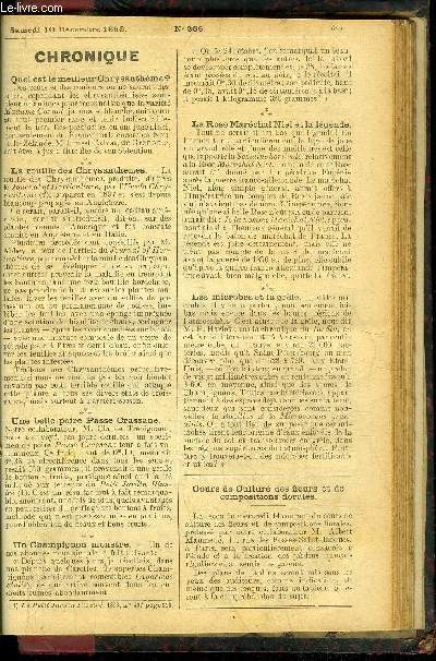 LE PETIT JARDIN ILLUSTRE N 266 - La propret des plantes < appartements, par M. Albert Maumen;Le Persil et VOseille en hiver, par M. J. Pousst;La culture du Gardnia, par M. Jules Rudolph ;Les Tritoma, par M. S. Mottet ;Les travaux du