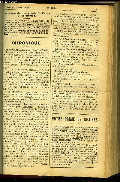 LE PETIT JARDIN ILLUSTRE N 291 - Sur le repiquage. par M. S. Mottet;La Corbeille d'argent, par M. H. Correvon ;| Culture des Allamanda, par M. Julss Rudolph; Les Anmones du Japon, par M. H. Theulier; Le Bouturage des Cinraires, par M. Jules Rud