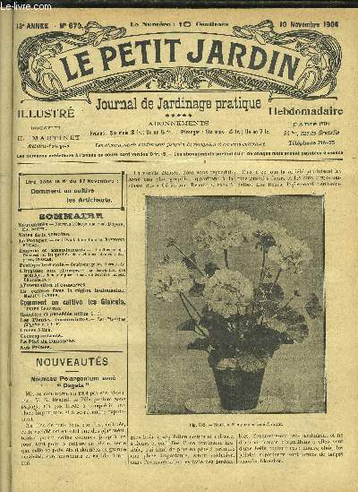 LE PETIT JARDIN ILLUSTRE N 679 - Nouveauts Nouveau Plargonium zona  Dagata, Ed. Saget. Notes de la semaine.Le Potager. De l'Oseille toute l'anne, Raymond Bziat.Engrais et amendements. L'influence des fumures sur les qualit