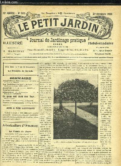 LE PETIT JARDIN ILLUSTRE N 685 - Arboriculture d'Ornement. - Le Fusain du du Japon, A. PiRLOT.Les Orchides  la porte de tous. - Cours de culture populaire, Lon Duval.Actualits. - Au Gui Tan neuf, Hortulus.Recettes horticoles.Alimenta