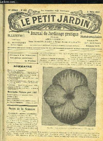 LE PETIT JARDIN ILLUSTRE N 696 - Notes de la Semaine.Le Jardin fruitier. - Formation et toilette des arbres fruitiers en pleia vent, Abb Ouvray.Le Potager -Culture du Cleri, Ch.MoTT. - Fumure des Artichauts, Ch. iiaillot. L'Appartement. - Arr