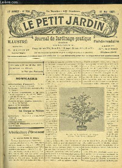 LE PETIT JARDIN ILLUSTRE N 706 - Arboriculture d'ornement, - Le Laurier-Cerise de Shipka, H. Martinet.La Serre. - Visite rcrative dans la serre, Nicolas Vallet.Le Jardin d'agrment. - Les plantes vivaces  longue floraison, Ad. Van den Heede.