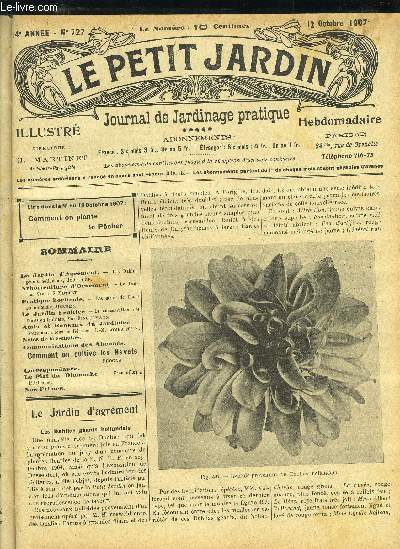 LE PETIT JARDIN ILLUSTRE N 727 - Le Jardin d'Agrment, - Les Dahlia gants hollandais, Hortulus.Arboriculture d'Ornement. - Le Laurier-Sauce, S. Mottet.Pratique horticole. - Les semis de fleurs en automne, Herms.Le Jardin Fruitir - La conse