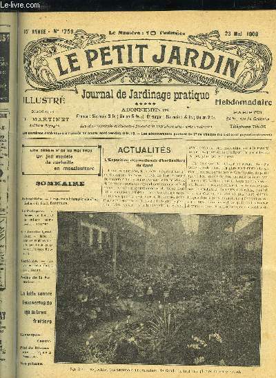 LE PETIT JARDIN ILLUSTRE N 759 - Actualits. - L'exposition internationale d'horticulture de Gand, Hortulus.Le Potager. - LeHaricot de Lima et sa culture bourgeoise, J. Paquet.Le Jardiu Erui-tier. - Viise  fruit de Poiriers striles par l'bo