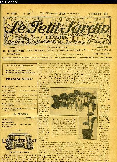 LE PETIT JARDIN ILLUSTRE N 787 - Appartement. - La Baliade des Pendus : Ad. Van den Heede.rdin d'Agrment. - Primevre de Forbes : Nicolas Vallet.ratique horticole. - Un procd d'ornementation hivernale : Louis Bourdeau.ardin Fruitier. - Les