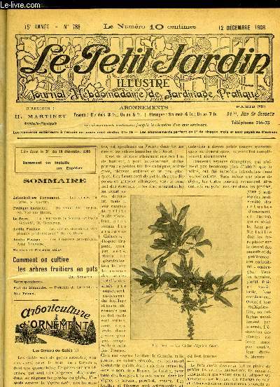 LE PETIT JARDIN ILLUSTRE N 788 - Arboriculture d'ornement. Les Ciriers ou Gales, S. Mottet.Pratique horticole. - Do semis des Rosiers, Ad. Van den-Heede.La Serre. - La Primevre de Sibold (Primuln Sieboldi H. Correvon.Jardin Fruitier. - Les