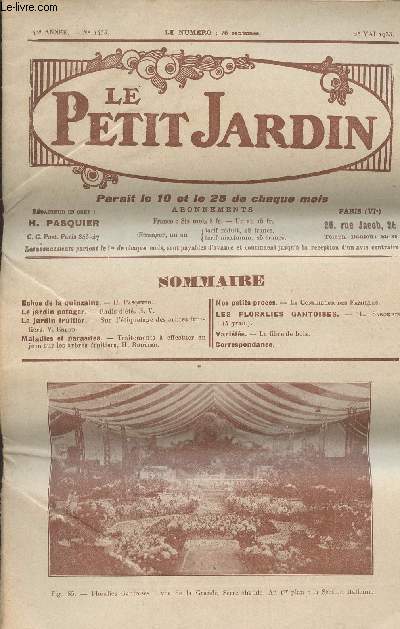 LE PETIT JARDIN N 1463 - 40e anne - 25 mai 1933 - Radis d't - Sur l'tiquetage des arbres fruitiers - Traitement  effectuer en juin sur les arbres fruitiers- La fibre de bois..