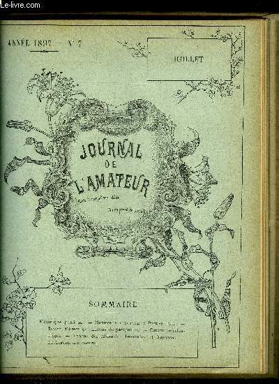 JOURNAL DE L'AMATEUR N 7 - Mcanique pratique. - Menuiserie d'Amateur : Porte-potiche. - Dessin d'Amateur : Leons de perspective. - Chronique scientifique. - Tribune des Abonns : Demandes1 et Rponses. - Explication des dessins.