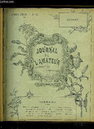 JOURNAL DE L'AMATEUR N 14 - Menuiserie d'Amateur : Niche pour Chiens. - Dessin d'Amateur : Augmentation d'un profil sur la saillie et la retombe. - Mcanique pratique : 9e Leon. - Assemblage physiqu : Croix  six branches. - Tribune des Abonns : Dema